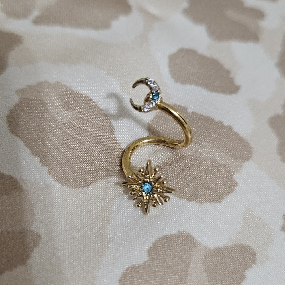 Gold Jewel Sun & Moon Belly Ring